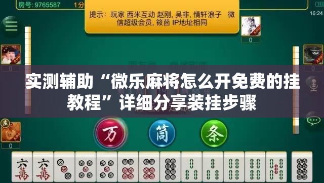 实测辅助“微乐麻将怎么开免费的挂教程”详细分享装挂步骤