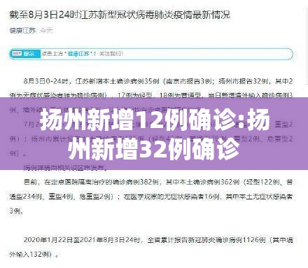 扬州新增12例确诊:扬州新增32例确诊 扬州新增12例确诊:扬州新增32例确诊