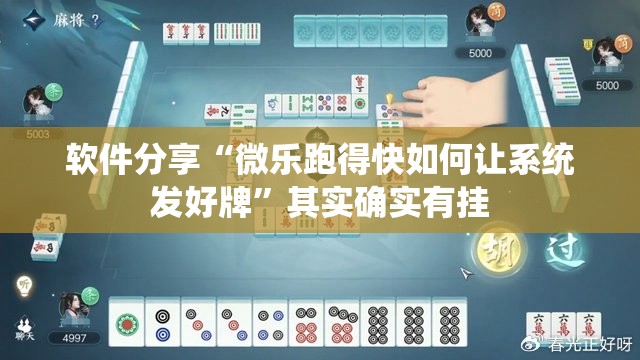 软件分享“微乐跑得快如何让系统发好牌	”其实确实有挂
