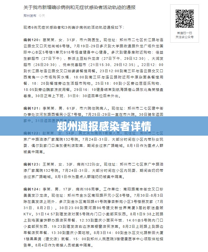 郑州通报感染者详情/郑州通报确诊情况