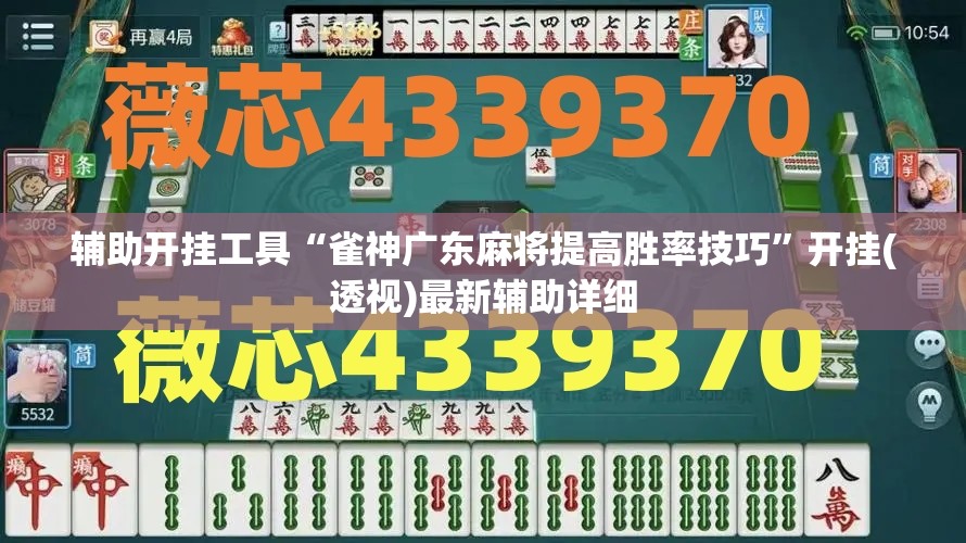 辅助开挂工具“雀神广东麻将提高胜率技巧”开挂(透视)最新辅助详细