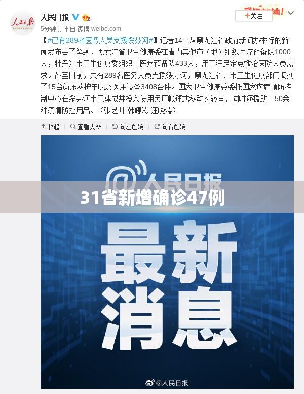 31省新增确诊47例:31省区市新增47例确诊病例