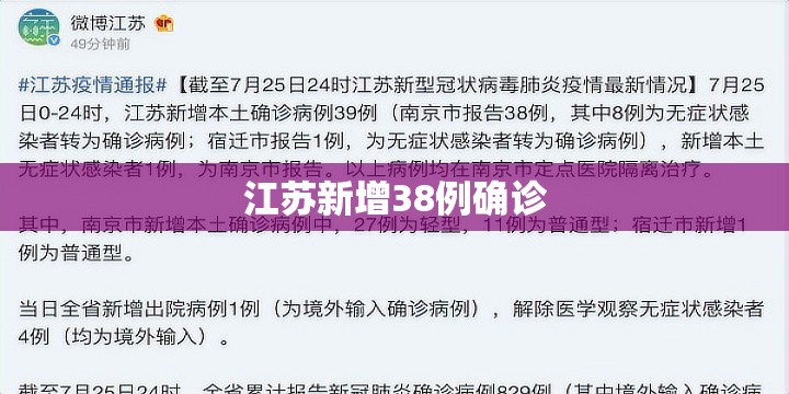 江苏新增38例确诊:江苏新增确诊39例 江苏新增38例确诊:江苏新增确诊39例