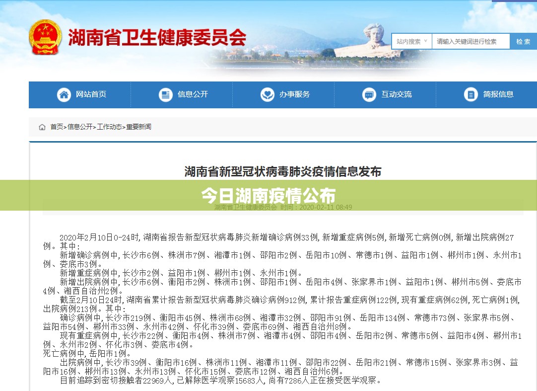 今日湖南疫情公布/今日湖南疫情公布情况