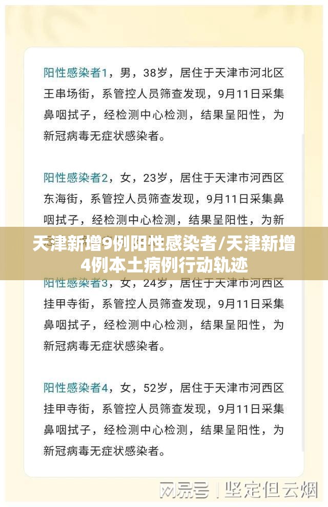 天津新增9例阳性感染者/天津新增4例本土病例行动轨迹 天津新增9例阳性感染者/天津新增4例本土病例行动轨迹