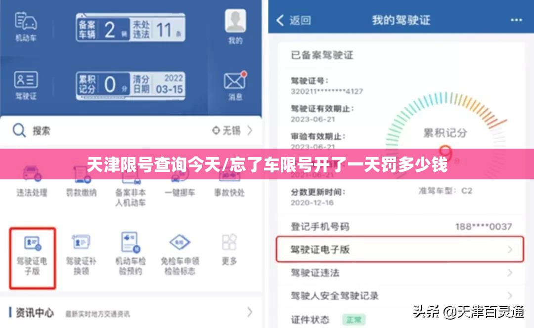 天津限号查询今天/忘了车限号开了一天罚多少钱