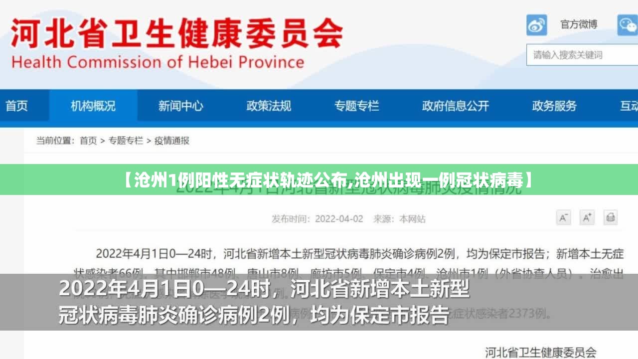 【沧州1例阳性无症状轨迹公布,沧州出现一例冠状病毒】 【沧州1例阳性无症状轨迹公布,沧州出现一例冠状病毒】