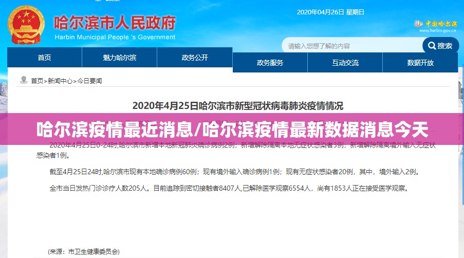 哈尔滨疫情最近消息/哈尔滨疫情最新数据消息今天