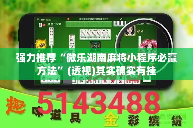 强力推荐“微乐湖南麻将小程序必赢方法”(透视)其实确实有挂