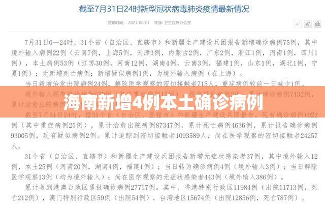 海南新增4例本土确诊病例:海南新增新型肺炎确诊病例2例 海南新增4例本土确诊病例:海南新增新型肺炎确诊病例2例