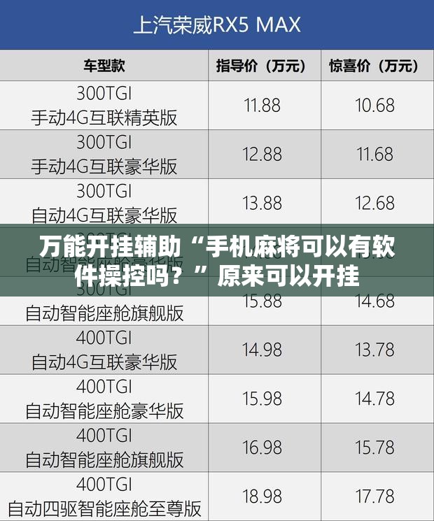 万能开挂辅助“手机麻将可以有软件操控吗？”原来可以开挂