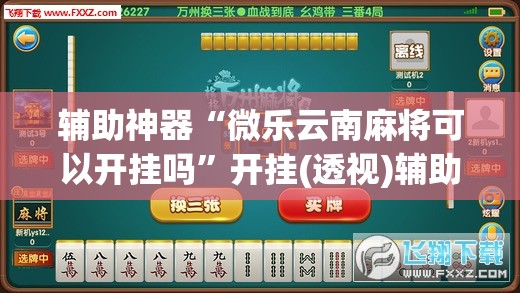 辅助神器“微乐云南麻将可以开挂吗”开挂(透视)辅助神器