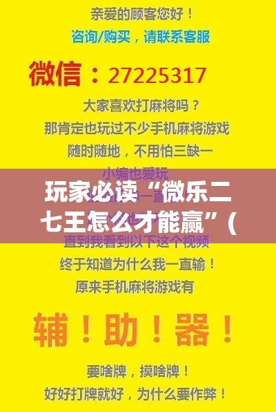 玩家必读“微乐二七王怎么才能赢”(透视)其实确实有挂