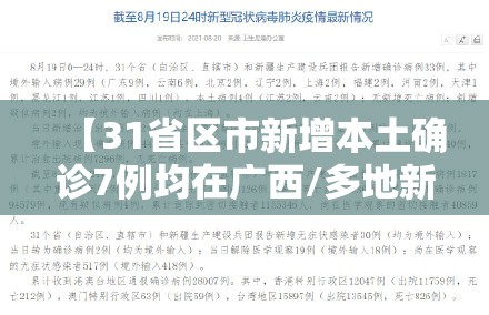 【31省区市新增本土确诊7例均在广西/多地新增确诊病例!广西疾控再发紧急提醒】