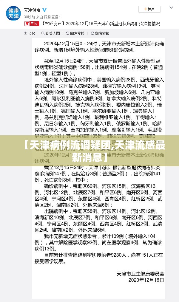 【天津病例流调疑团,天津流感最新消息】