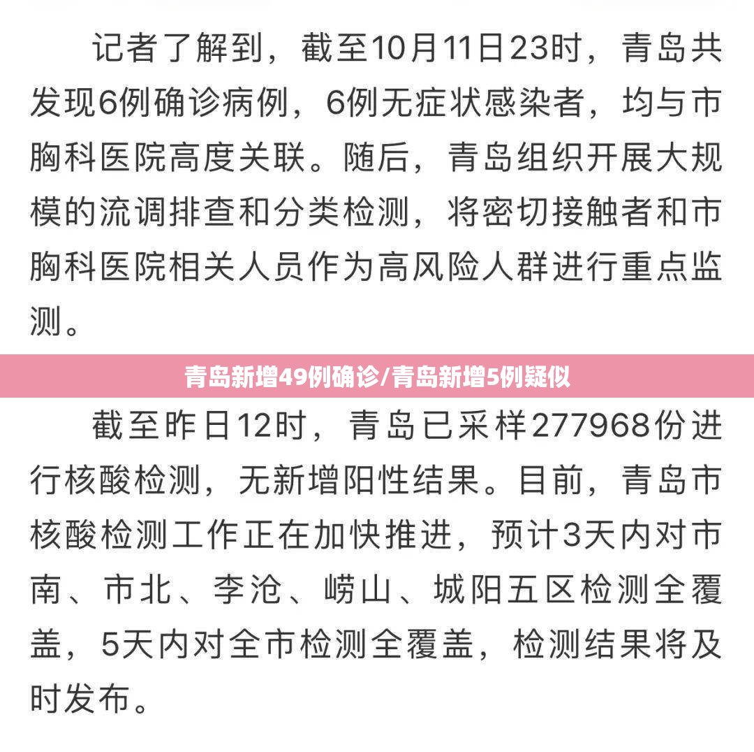 青岛新增49例确诊/青岛新增5例疑似 青岛新增49例确诊/青岛新增5例疑似