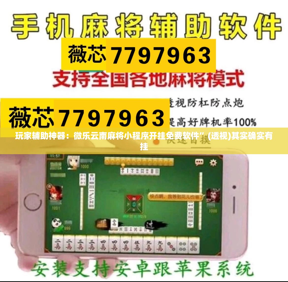 玩家辅助神器：微乐云南麻将小程序开挂免费软件”(透视)其实确实有挂