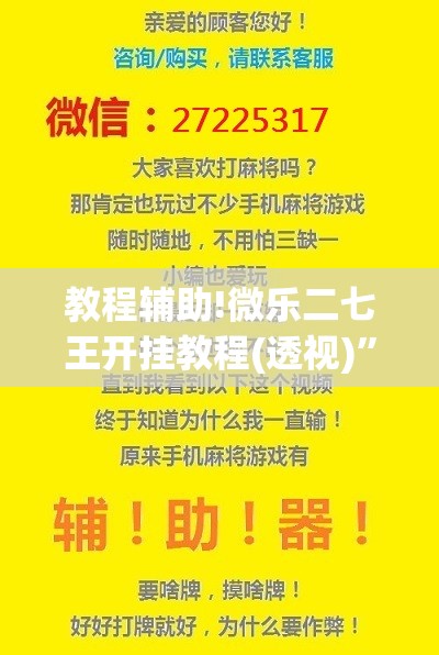 教程辅助!微乐二七王开挂教程(透视)”开挂辅助脚本+详细开挂安装教程