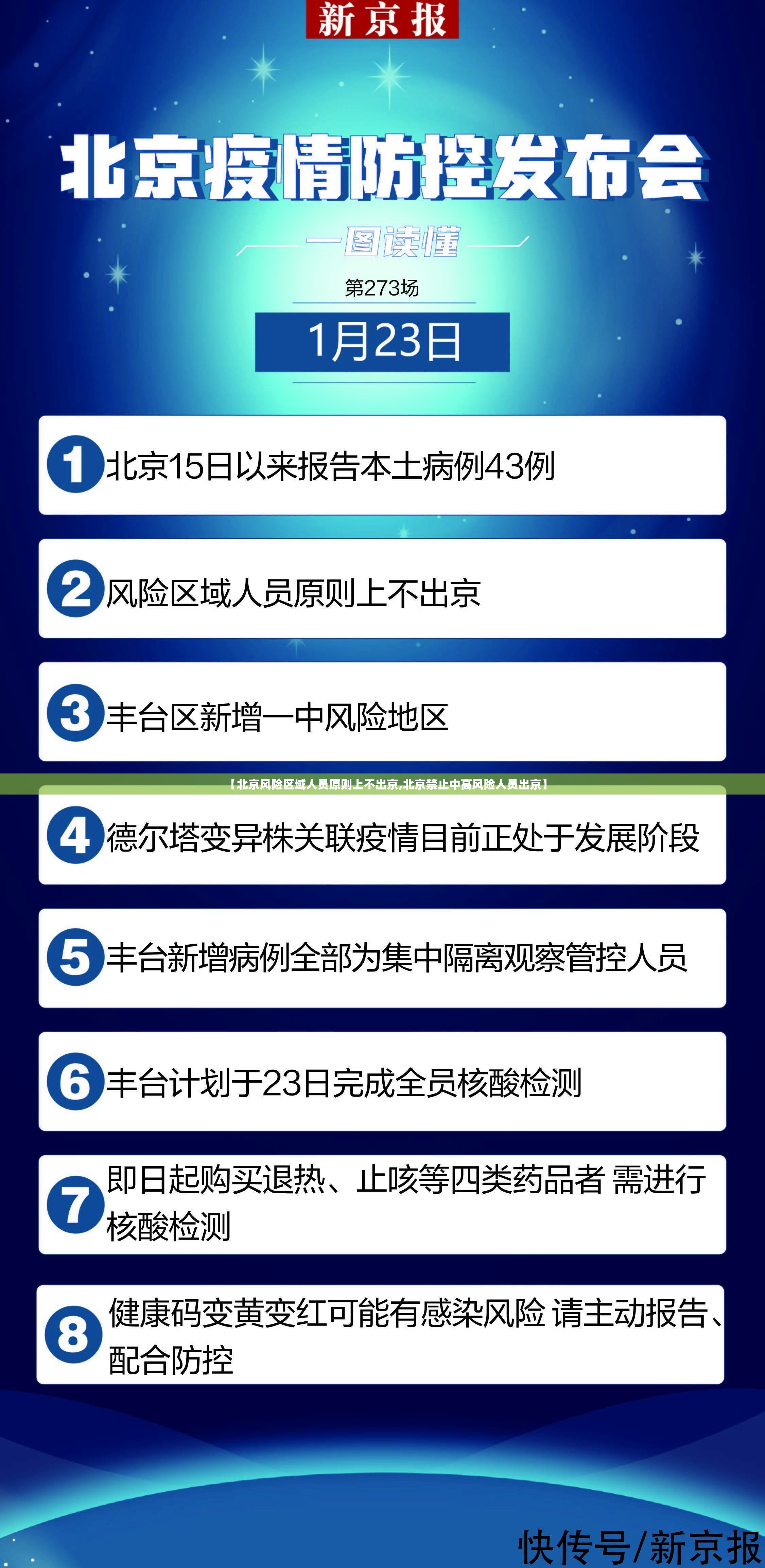【北京风险区域人员原则上不出京,北京禁止中高风险人员出京】