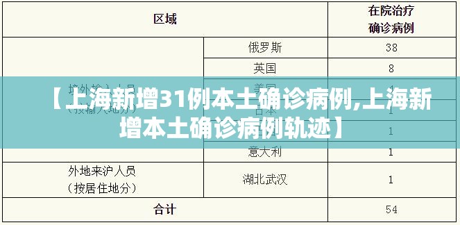 【上海新增31例本土确诊病例,上海新增本土确诊病例轨迹】