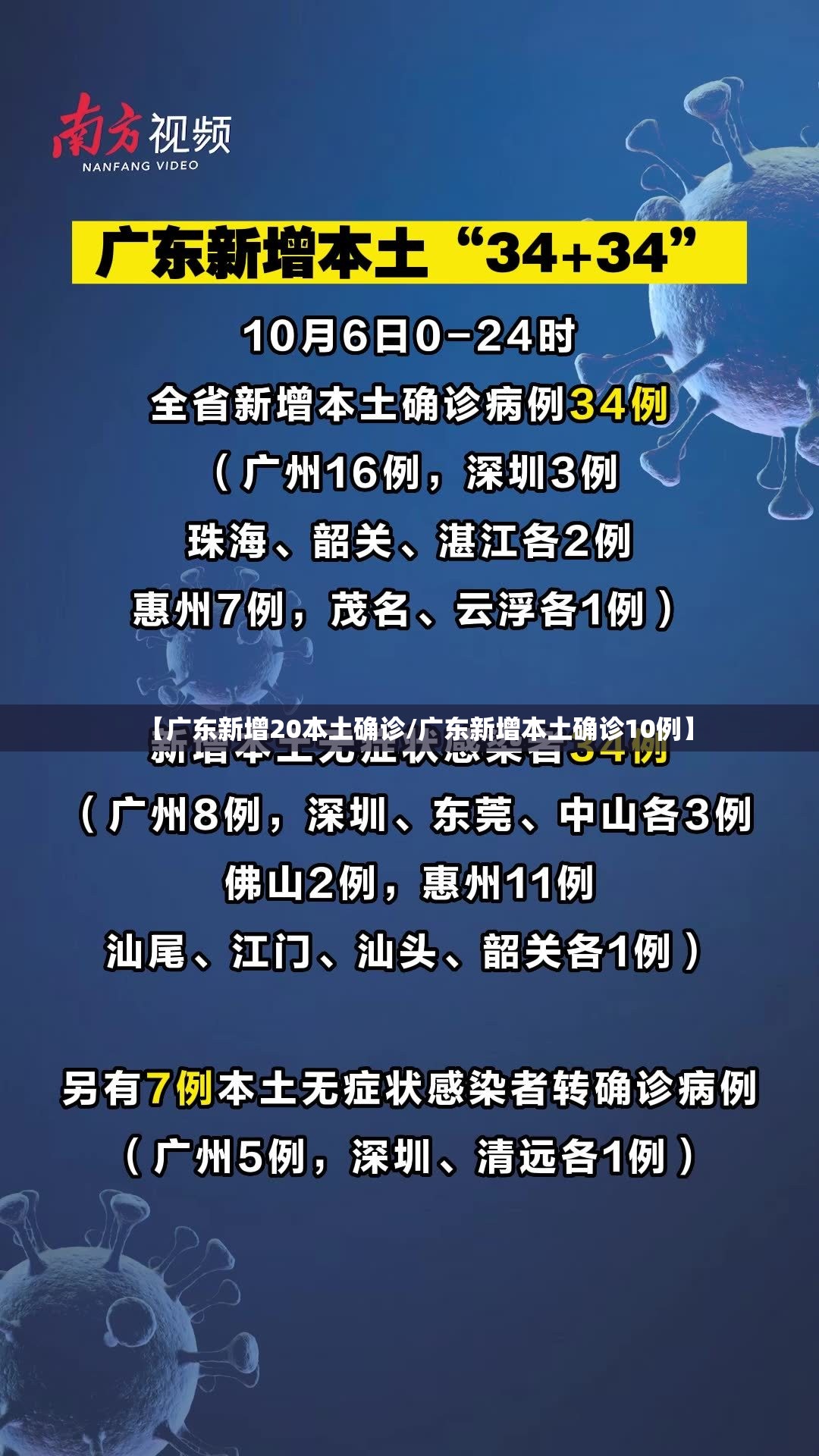 【广东新增20本土确诊/广东新增本土确诊10例】