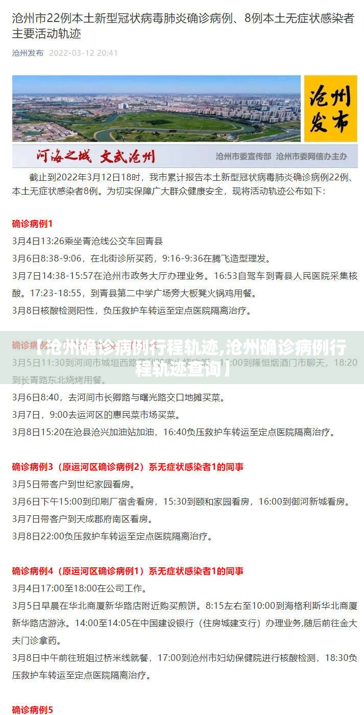 【沧州确诊病例行程轨迹,沧州确诊病例行程轨迹查询】