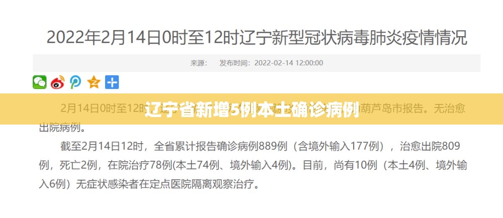 【辽宁省新增5例本土确诊病例/辽宁省新增5例本土确诊病例是哪里的】