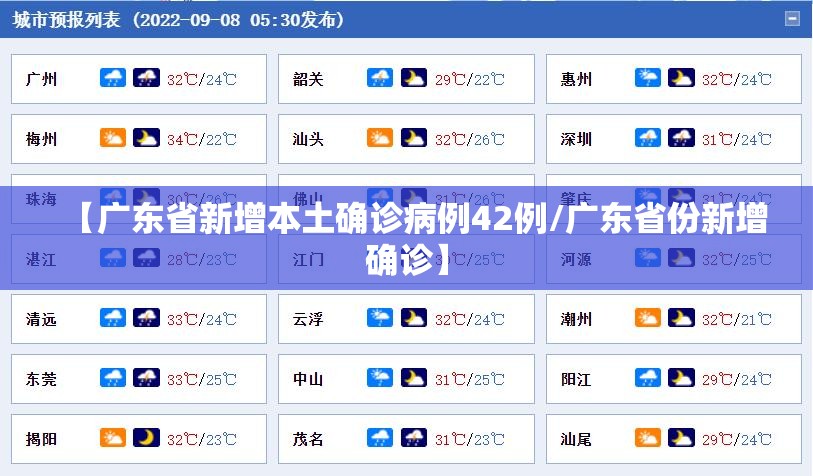 【广东省新增本土确诊病例42例/广东省份新增确诊】