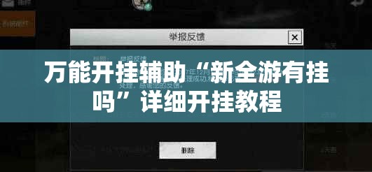 万能开挂辅助“新全游有挂吗”详细开挂教程