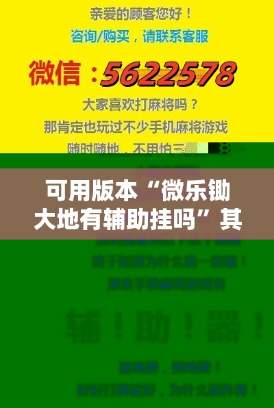 可用版本“微乐锄大地有辅助挂吗”其实确实有挂