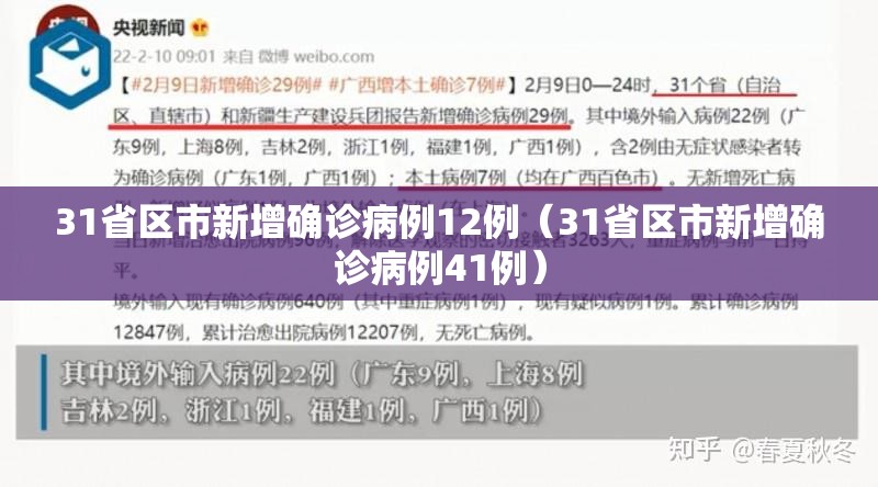 31省区市新增确诊病例12例(31省区市新增确诊病例41例) 31省区市新增确诊病例12例(31省区市新增确诊病例41例)