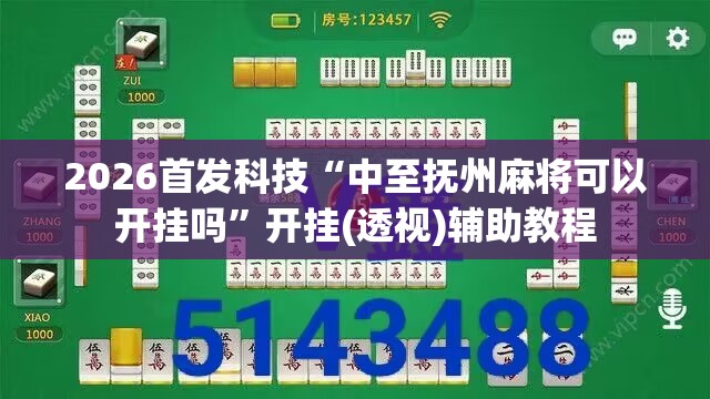 2026首发科技“中至抚州麻将可以开挂吗”开挂(透视)辅助教程