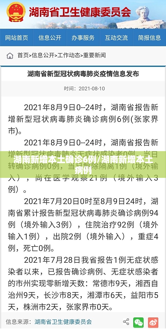 湖南新增本土确诊6例/湖南新增本土病例 湖南新增本土确诊6例/湖南新增本土病例