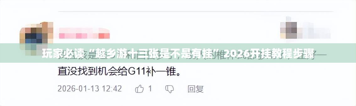玩家必读“越乡游十三张是不是有挂”2026开挂教程步骤