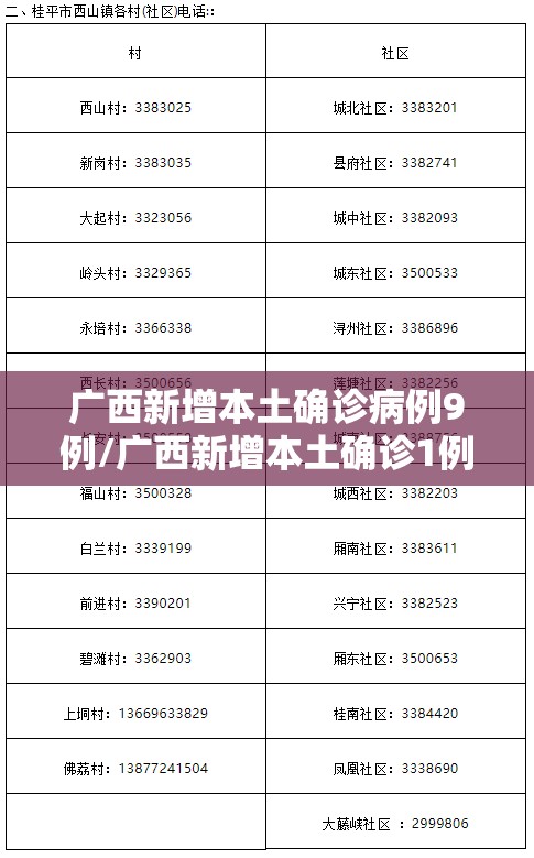 广西新增本土确诊病例9例/广西新增本土确诊1例