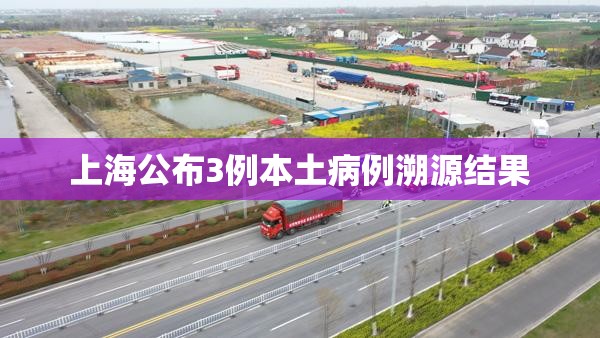 上海公布3例本土病例溯源结果（上海报告 3 例本地确诊病例）