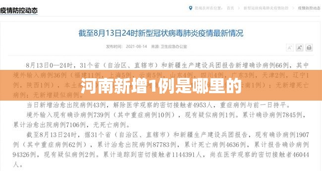 河南新增1例是哪里的/河南新增一例是哪个地方的