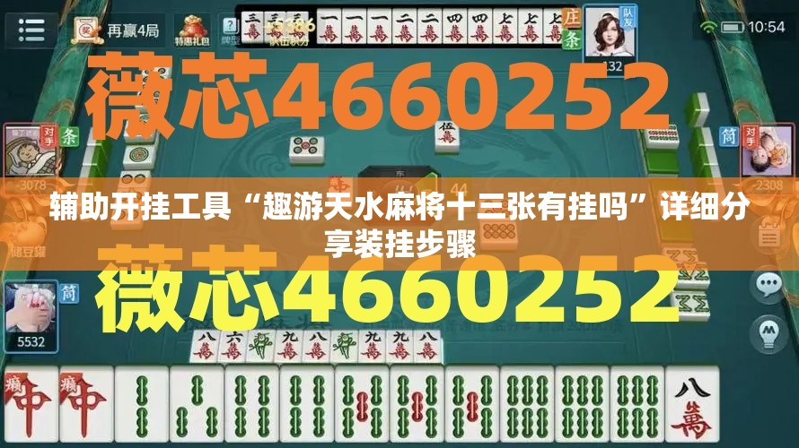 辅助开挂工具“趣游天水麻将十三张有挂吗”详细分享装挂步骤