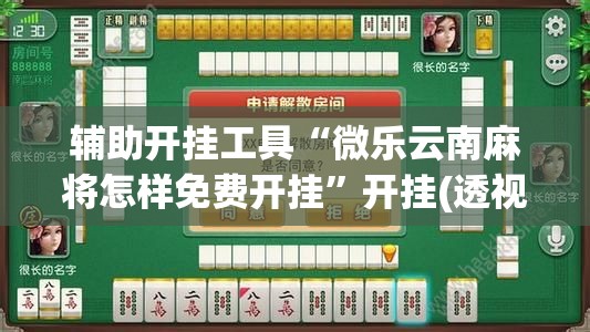 辅助开挂工具“微乐云南麻将怎样免费开挂	”开挂(透视)最新辅助详细
