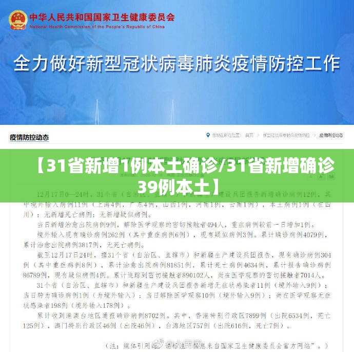 【31省新增1例本土确诊/31省新增确诊39例本土】