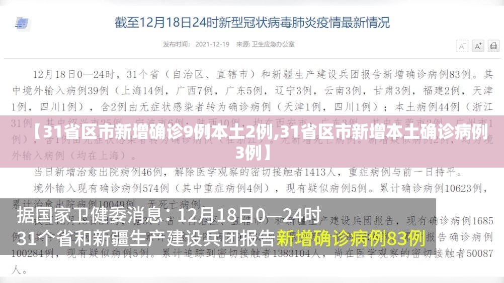 【31省区市新增确诊9例本土2例,31省区市新增本土确诊病例3例】