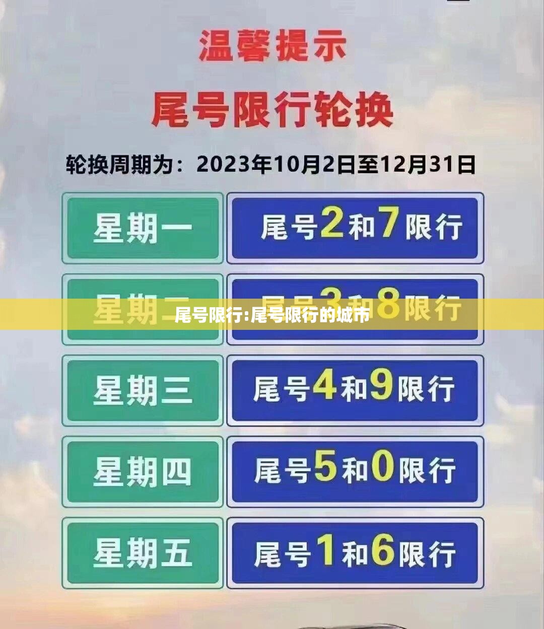尾号限行:尾号限行的城市 尾号限行:尾号限行的城市