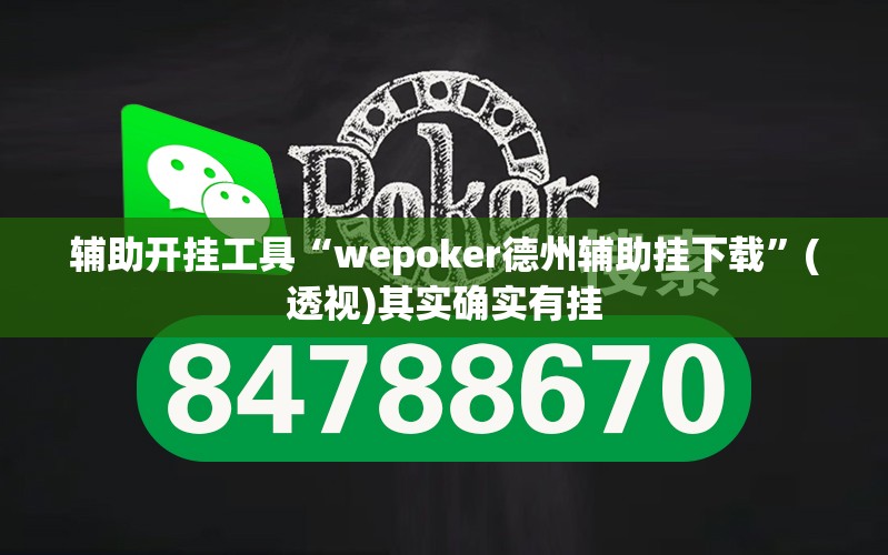 辅助开挂工具“wepoker德州辅助挂下载”(透视)其实确实有挂