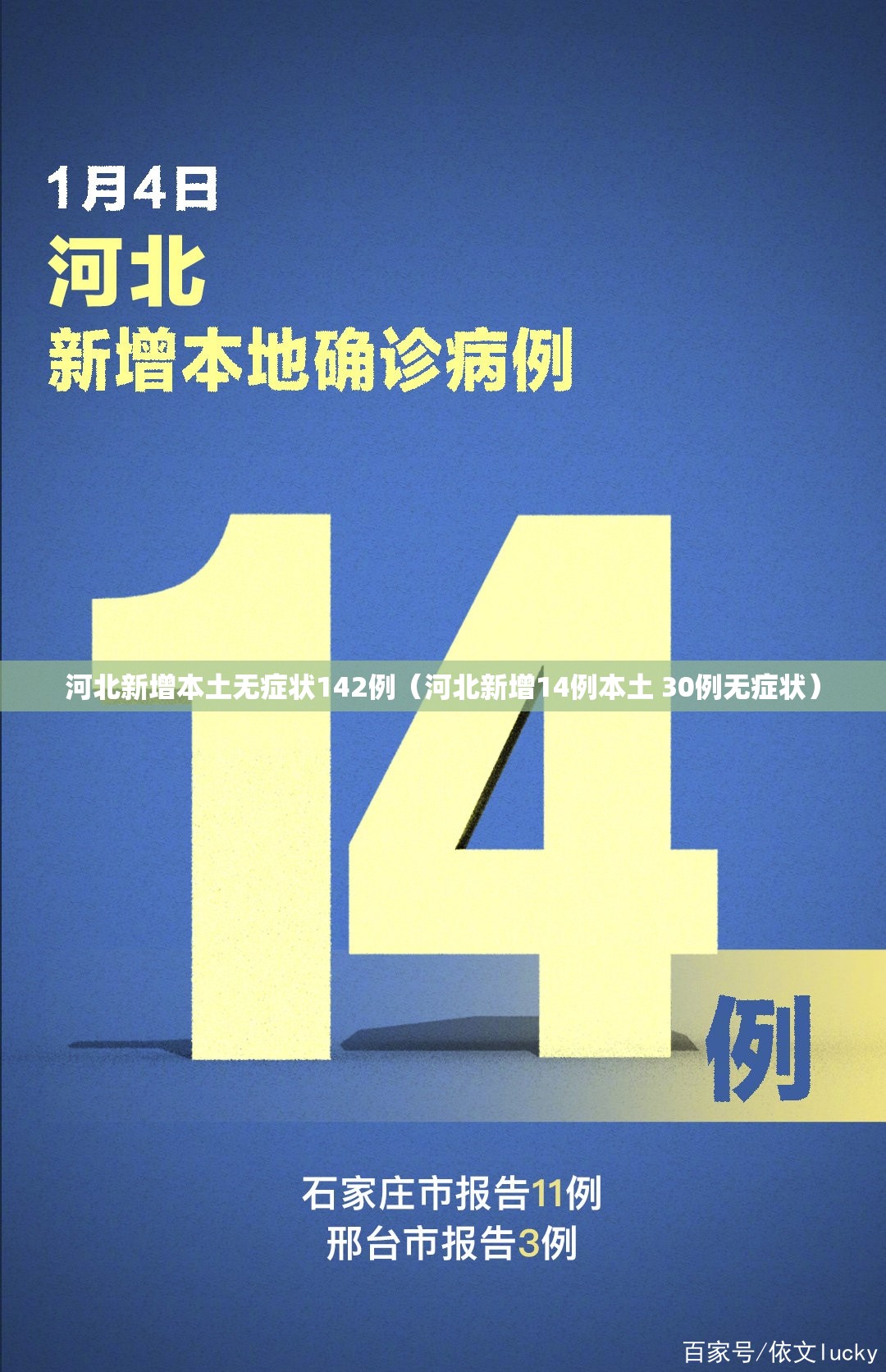 河北新增本土无症状142例（河北新增14例本土 30例无症状）