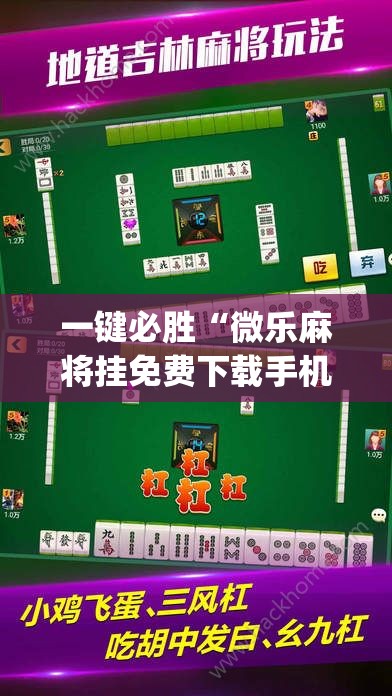 一键必胜“微乐麻将挂免费下载手机版”(透视)其实确实有挂