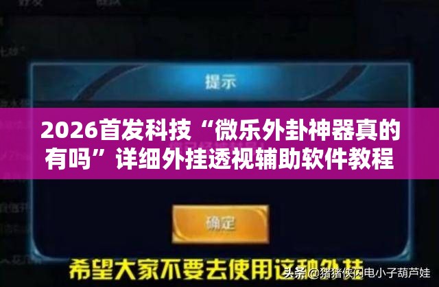 2026首发科技“微乐外卦神器真的有吗”详细外挂透视辅助软件教程