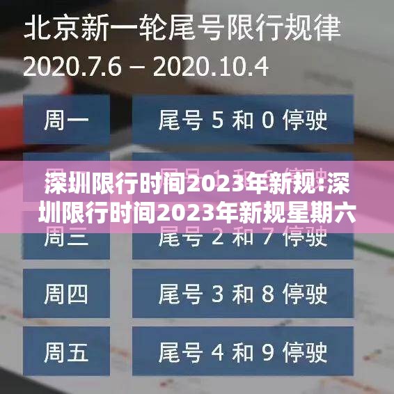 深圳限行时间2023年新规:深圳限行时间2023年新规星期六日限行吗 深圳限行时间2023年新规:深圳限行时间2023年新规星期六日限行吗