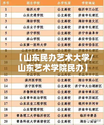 【山东民办艺术大学/山东艺术学院民办】