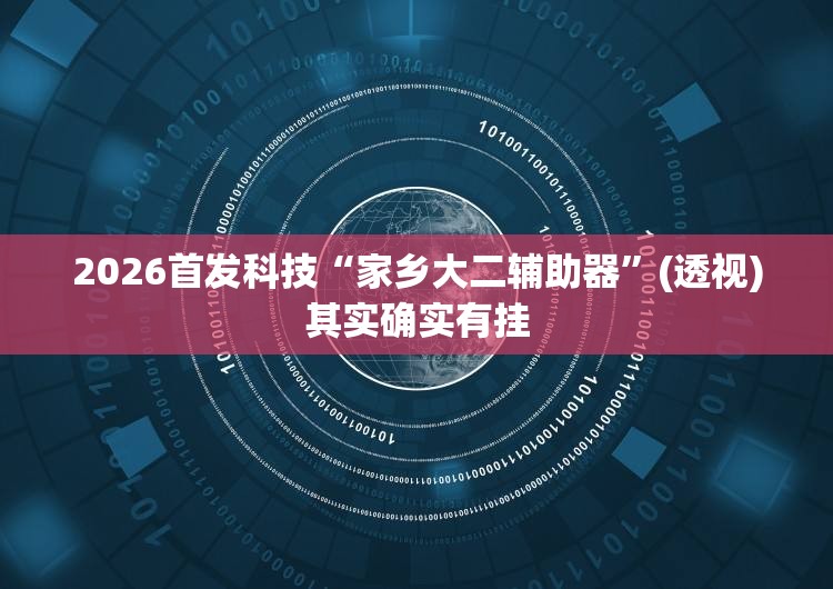 2026首发科技“家乡大二辅助器	”(透视)其实确实有挂