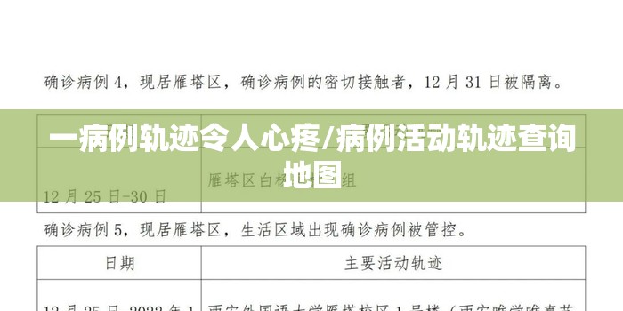 一病例轨迹令人心疼/病例活动轨迹查询地图